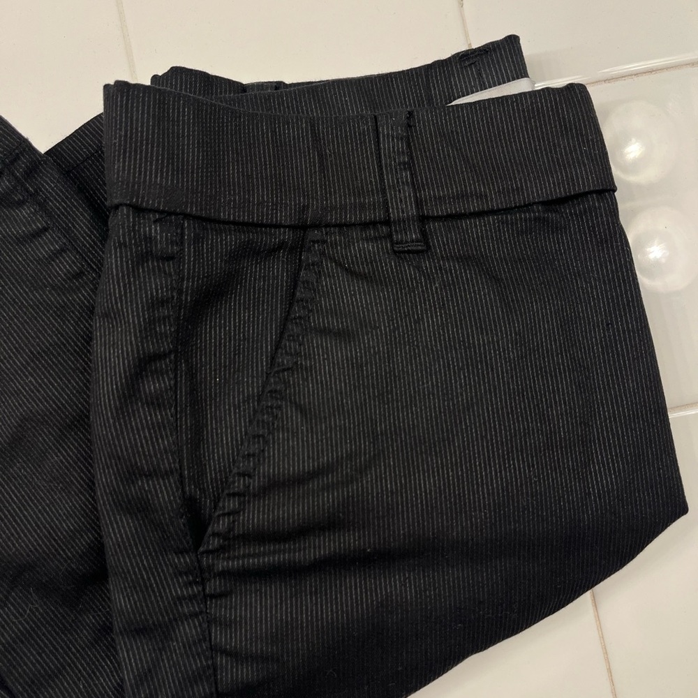 Bevy Flog Pants: Black with dark grey pinstripes
